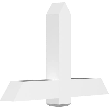 Ekena Millwork Eugene Architectural Grade PVC Gable Bracket, 48"W x 32"H x 6"D x 6"F, 16/12 Pitch GBP048X32X0606EUG00